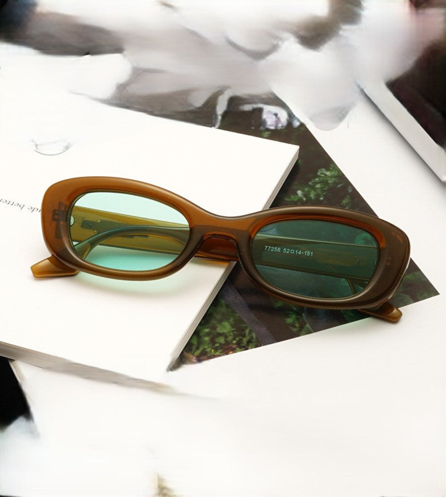 Retro Brown Oval Frame Sunglasses JLTG0242