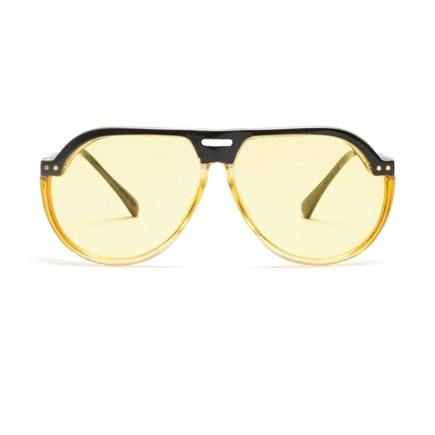 Vintage Black Yellow Aviator Sunglasses JLTG0243