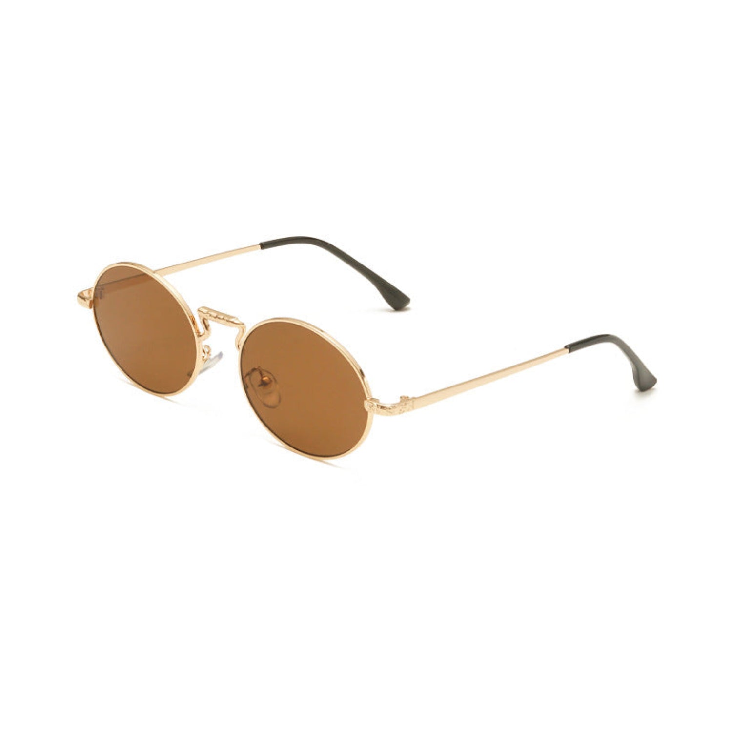 Vintage Gold Brown Round Sunglasses JLTG0244