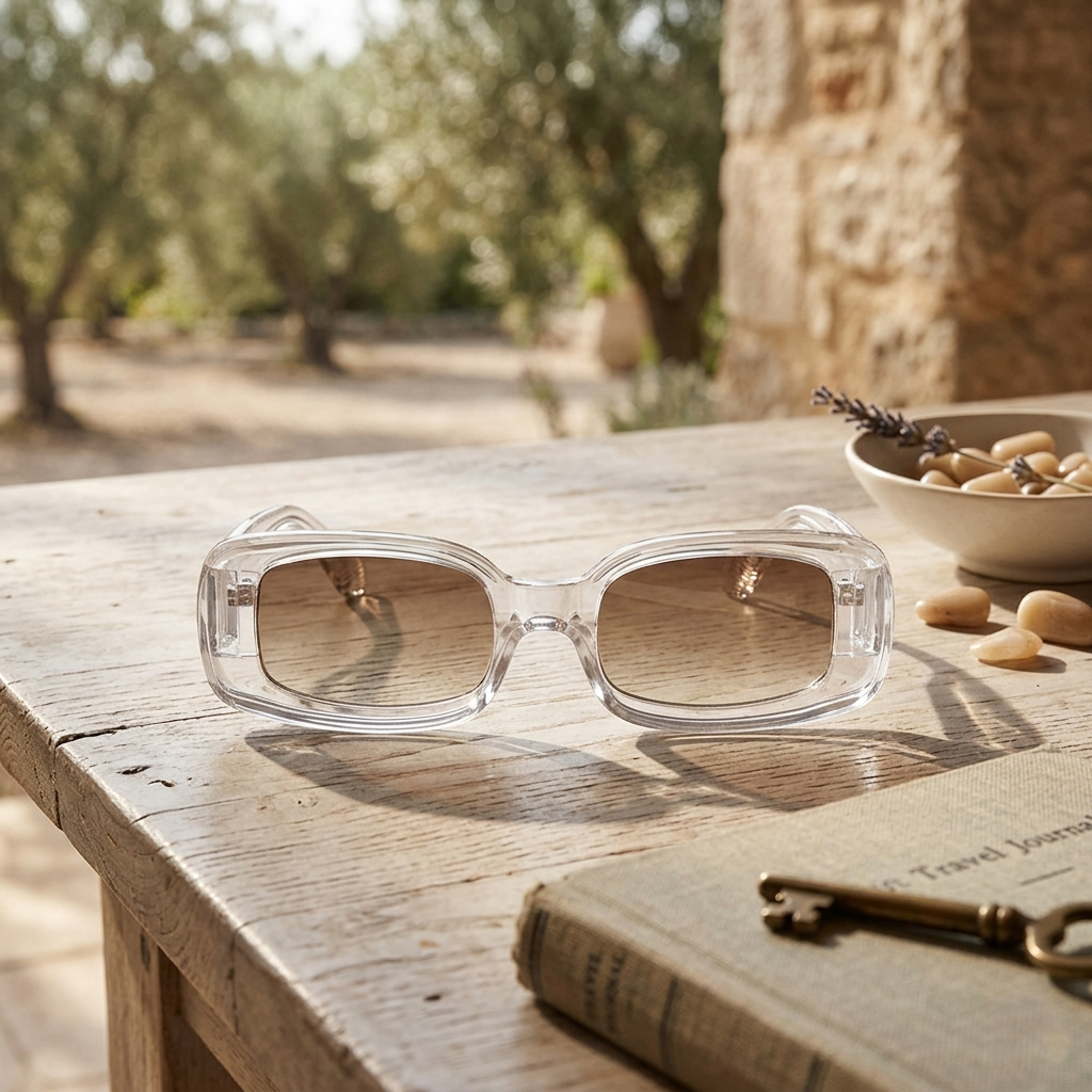 Chic White Gradient Square Sunglasses JLTG0247