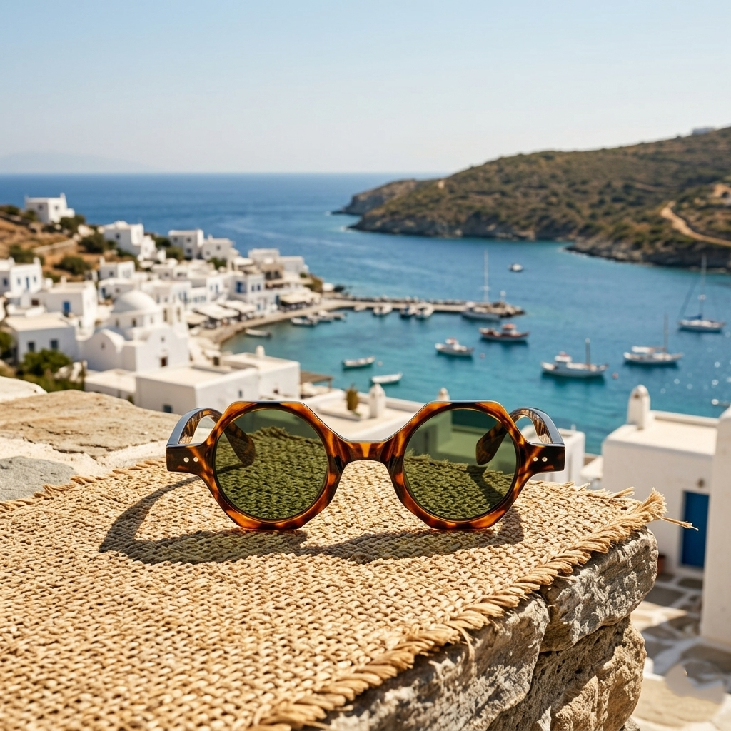 Tortoise Hexagon Retro Round Sunglasses JLTG0251