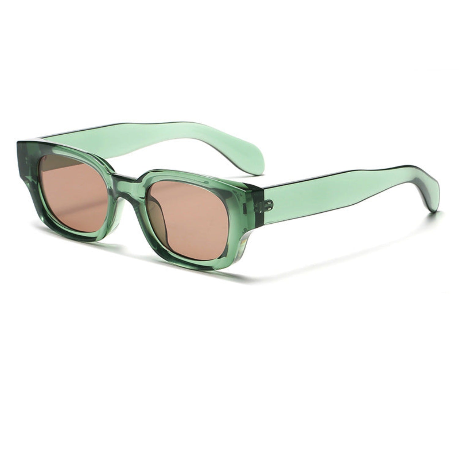 Trendy Green Brown Square Sunglasses JLTG0252