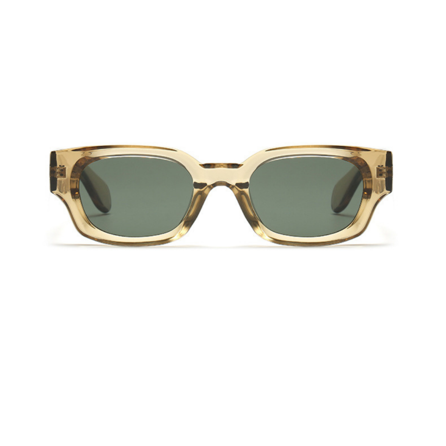Trendy Brown Green Square Sunglasses JLTG0253