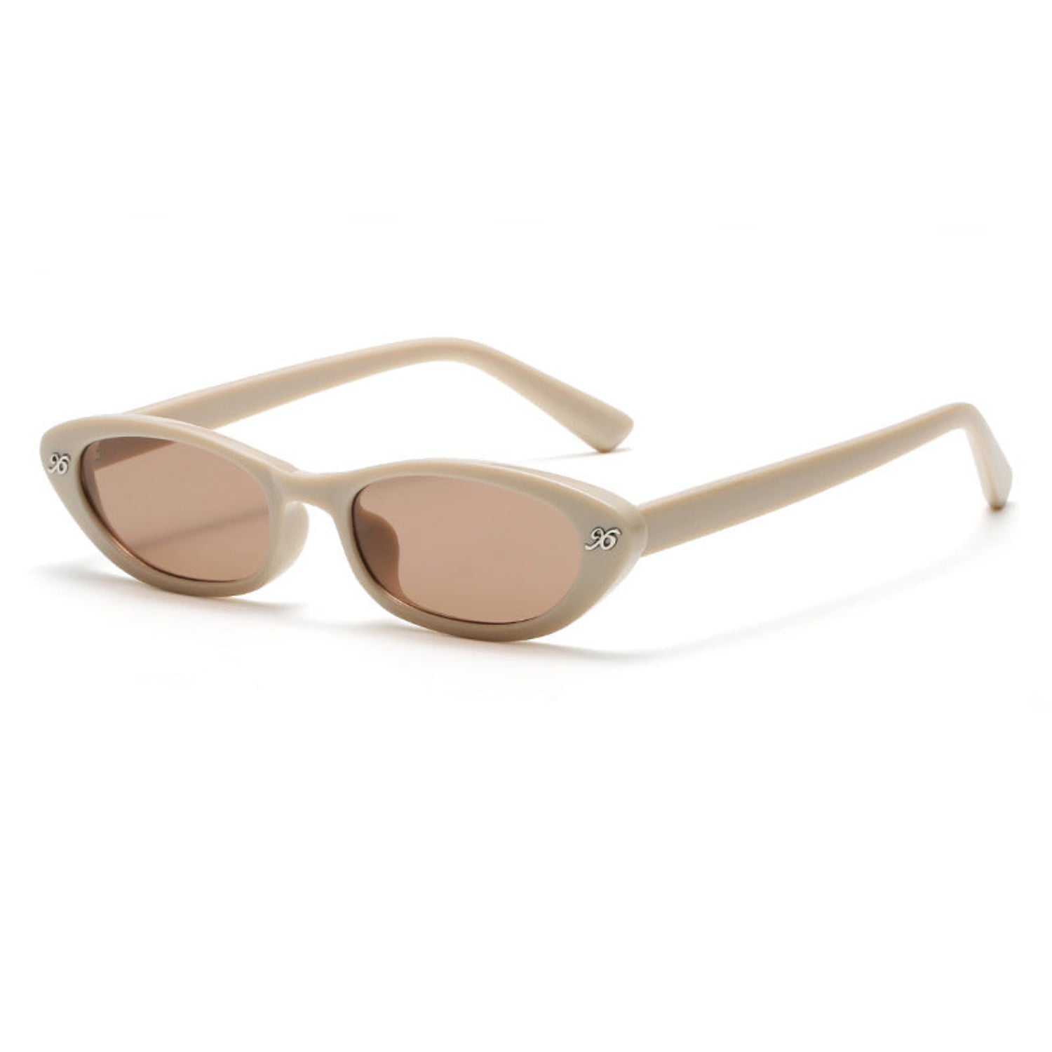 Retro White Oval Cat Sunglasses JLTG0256