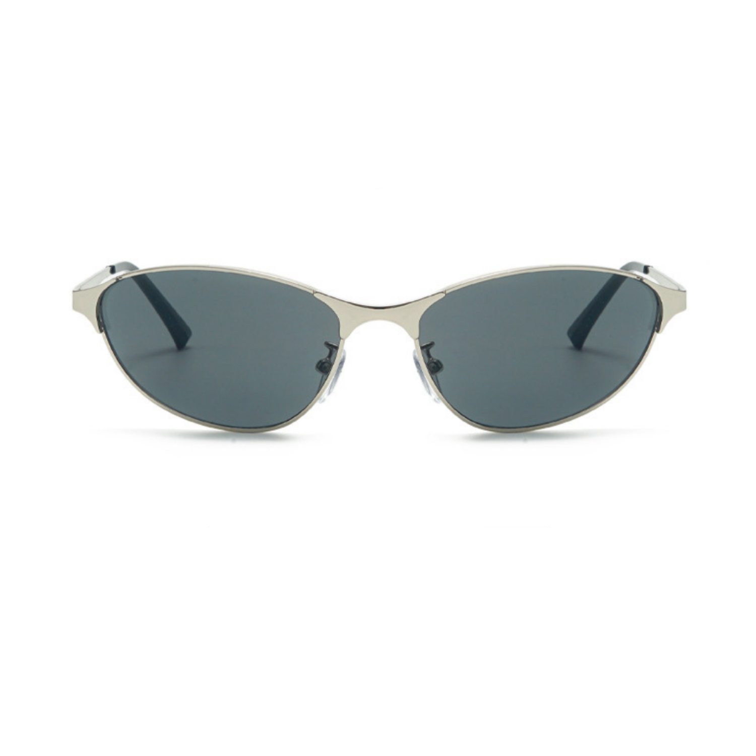 Sleek Silver Black Wrap Sunglasses JLTG0264