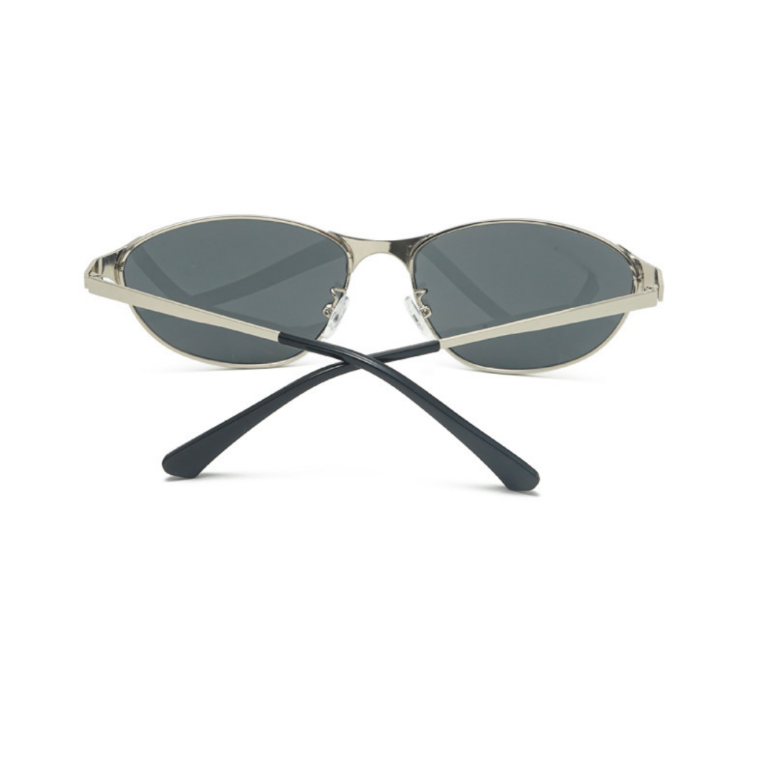 Sleek Silver Black Wrap Sunglasses JLTG0264