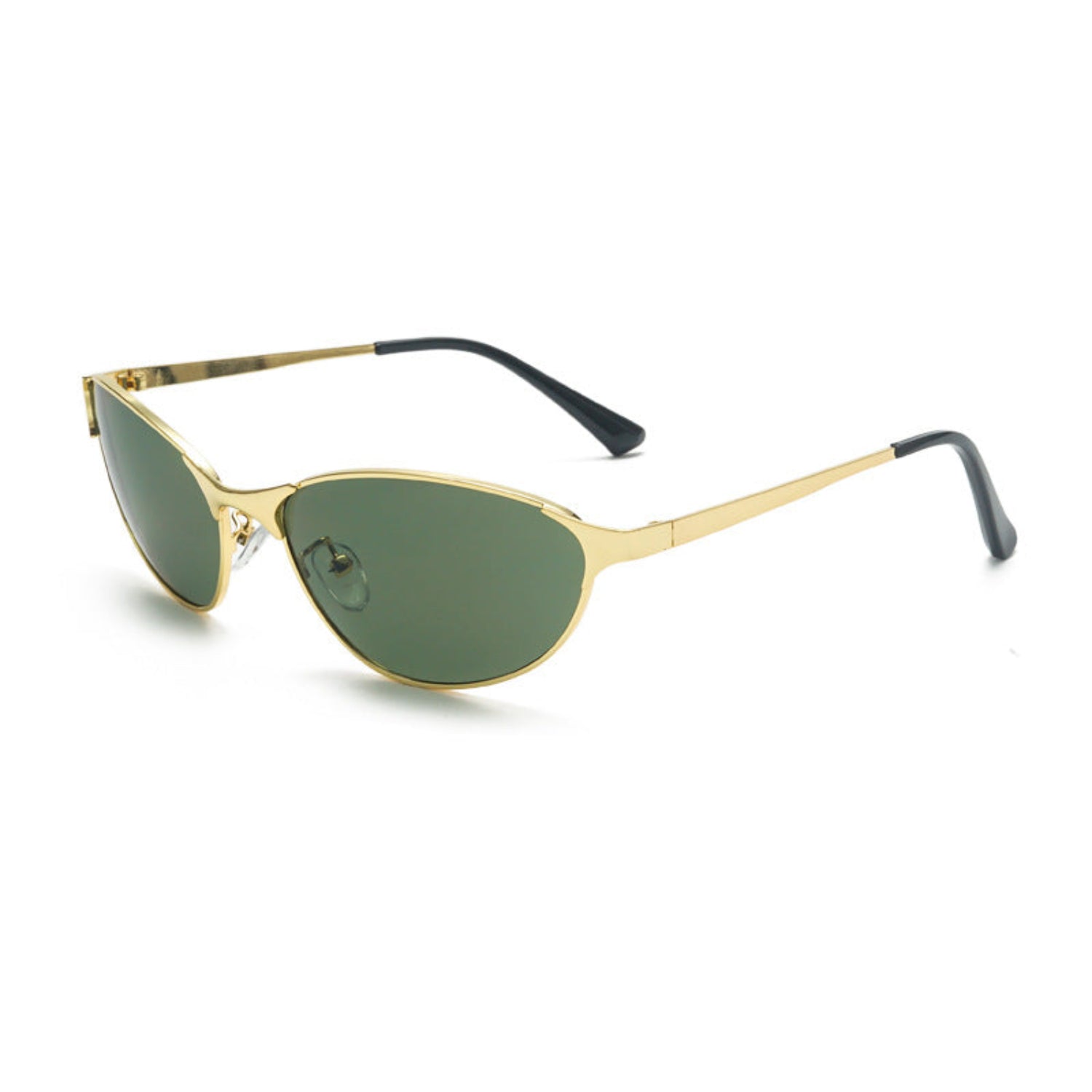 Sleek Gold Green Wrap Sunglasses JLTG0265