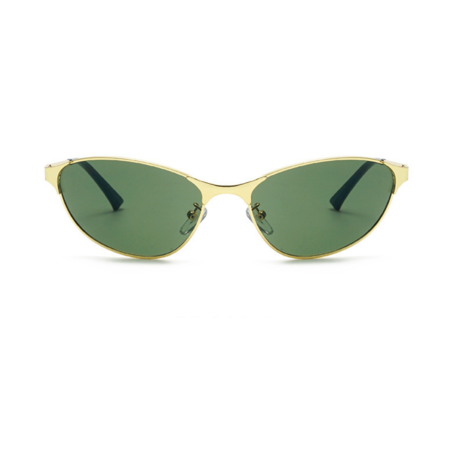 Sleek Gold Green Wrap Sunglasses JLTG0265