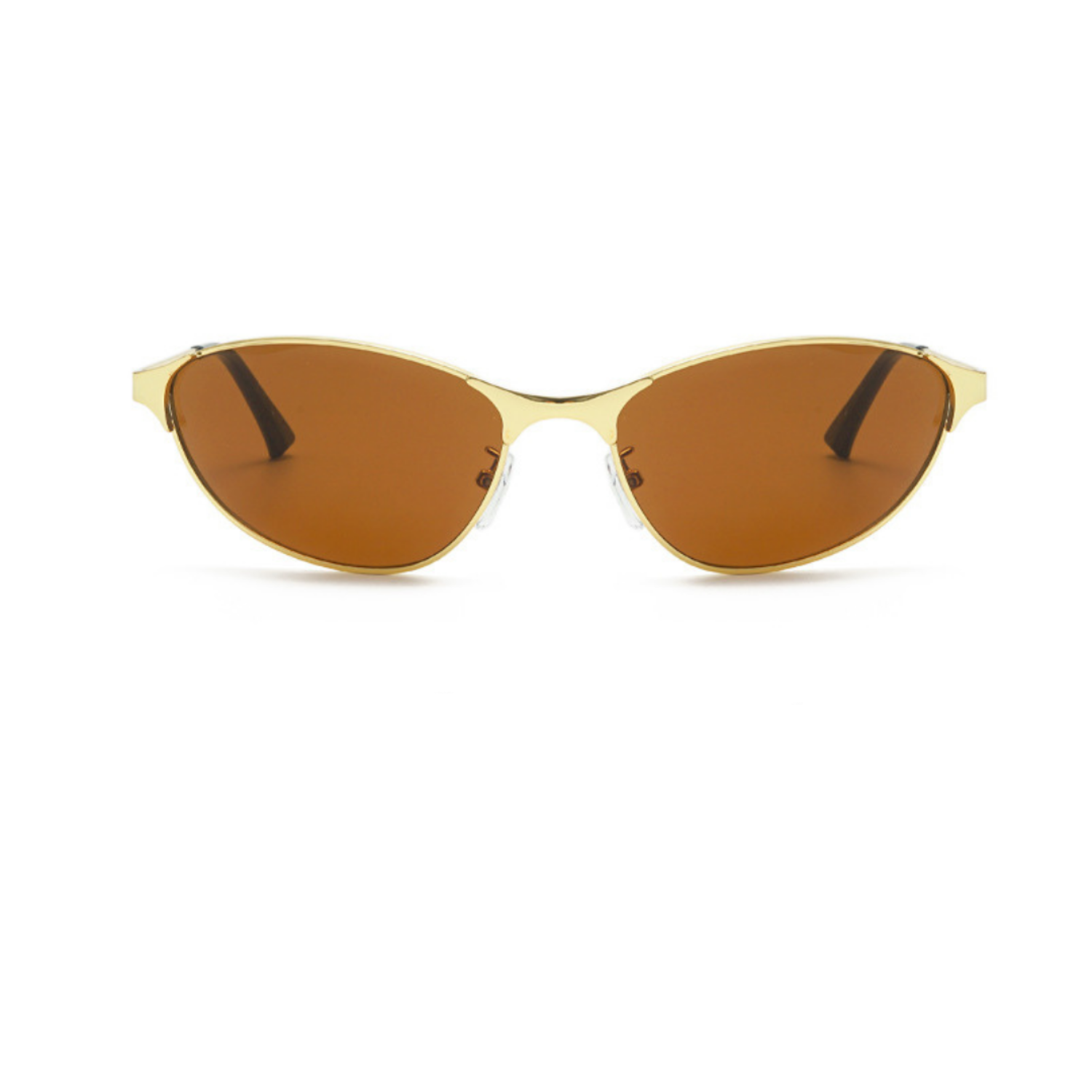 Sleek Gold Brown Wrap Sunglasses JLTG0266