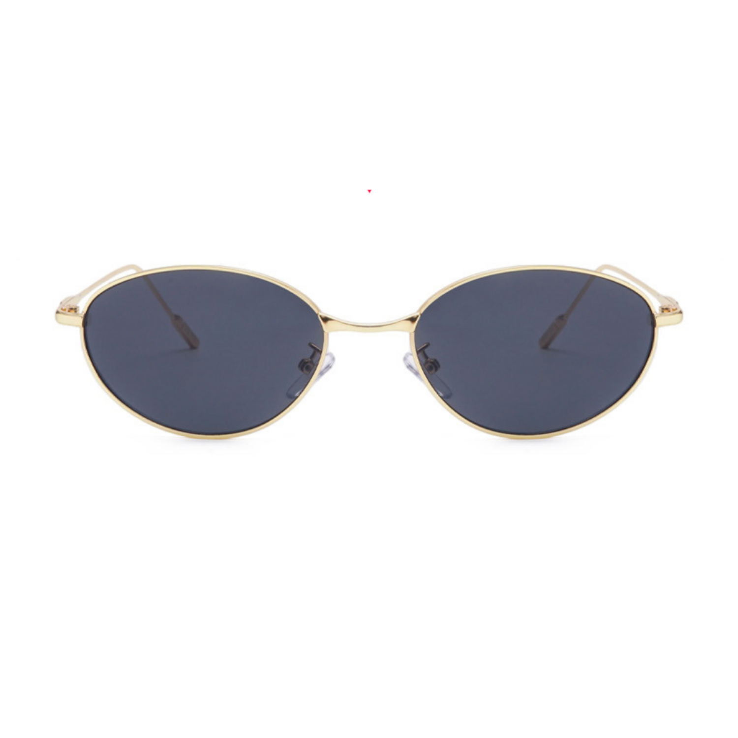 Sleek Gold Oval Metal Sunglasses JLTG0268