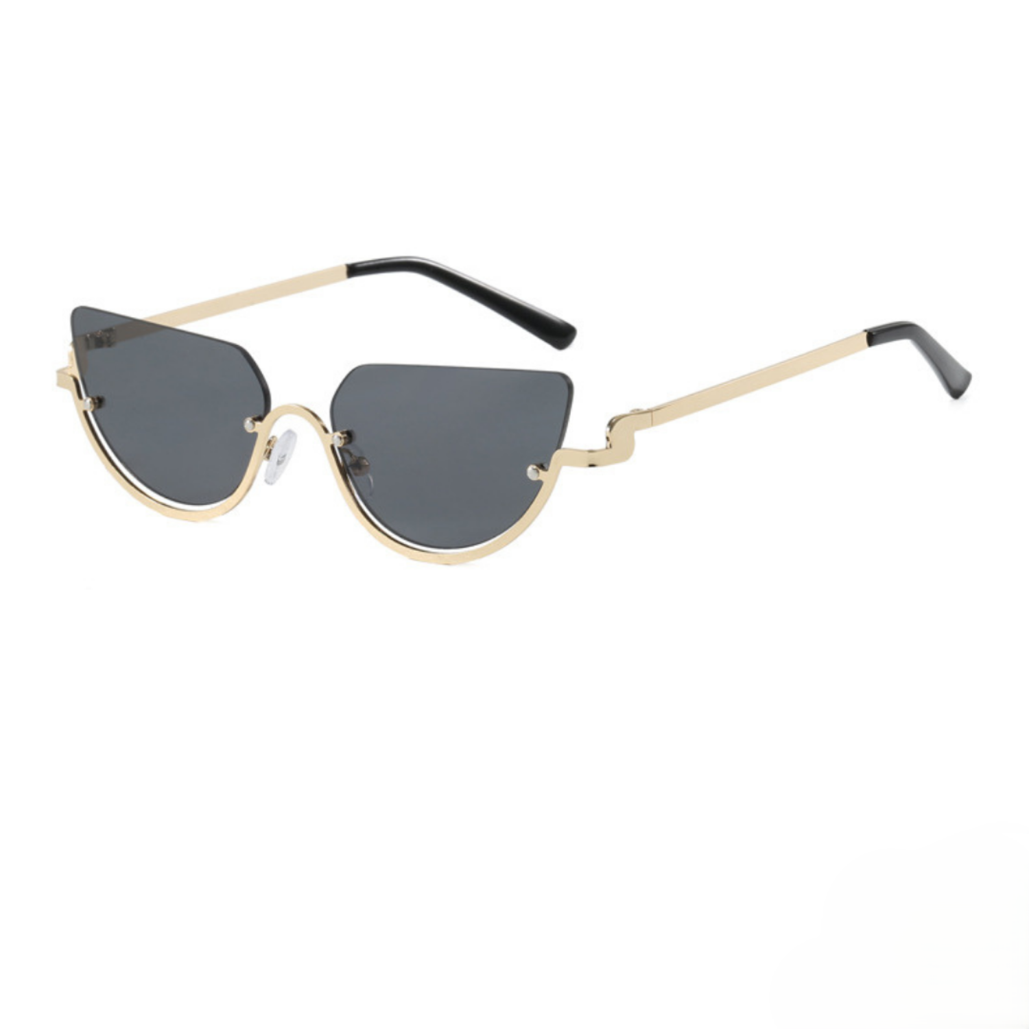 Gold Black Rimless Square Sunglasses JLTG0275