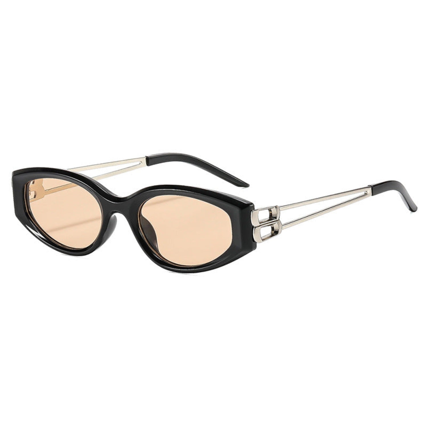 Retro Black Orange Oval Sunglasses JLTG0278