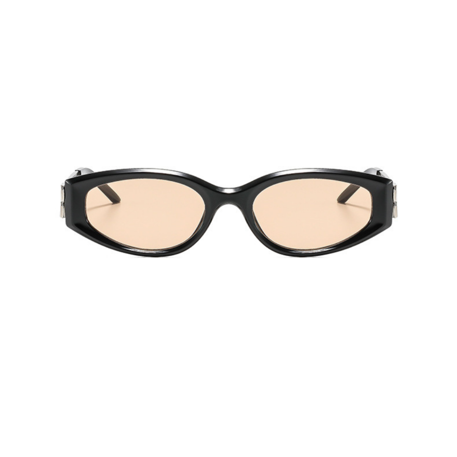 Retro Black Orange Oval Sunglasses JLTG0278