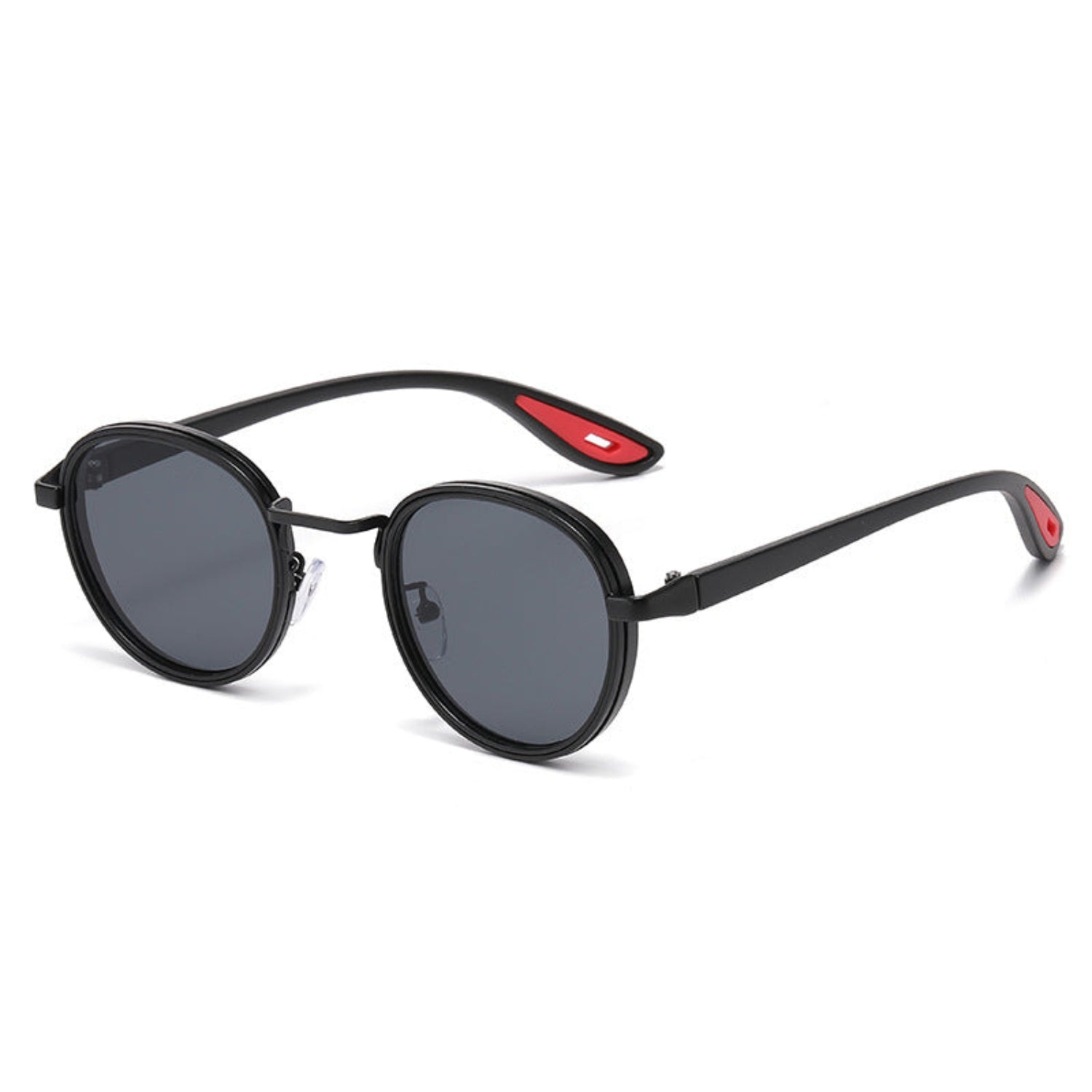 Matte Black Round Sporty Sunglasses JLTG0280