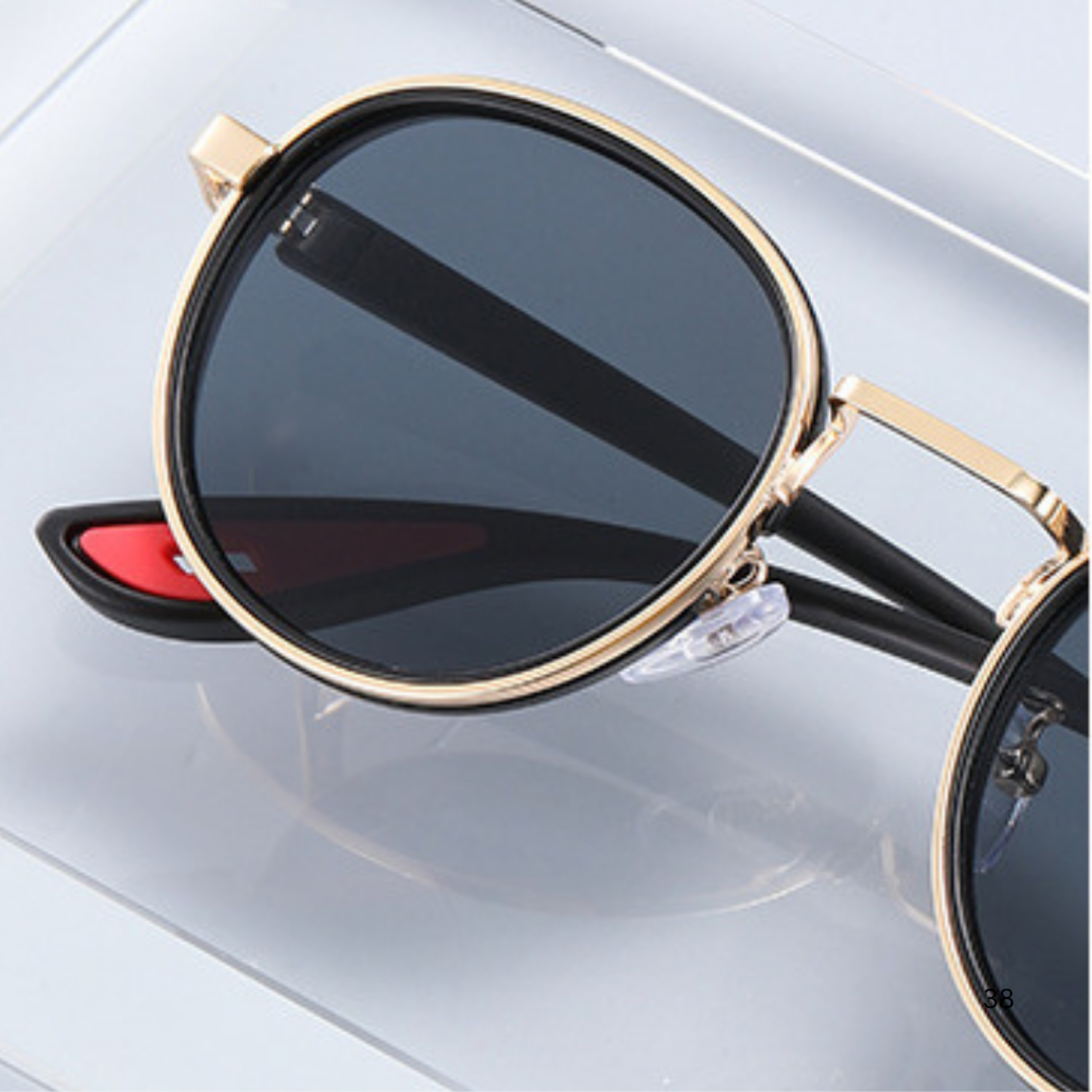 Matte Black Round Sporty Sunglasses JLTG0280