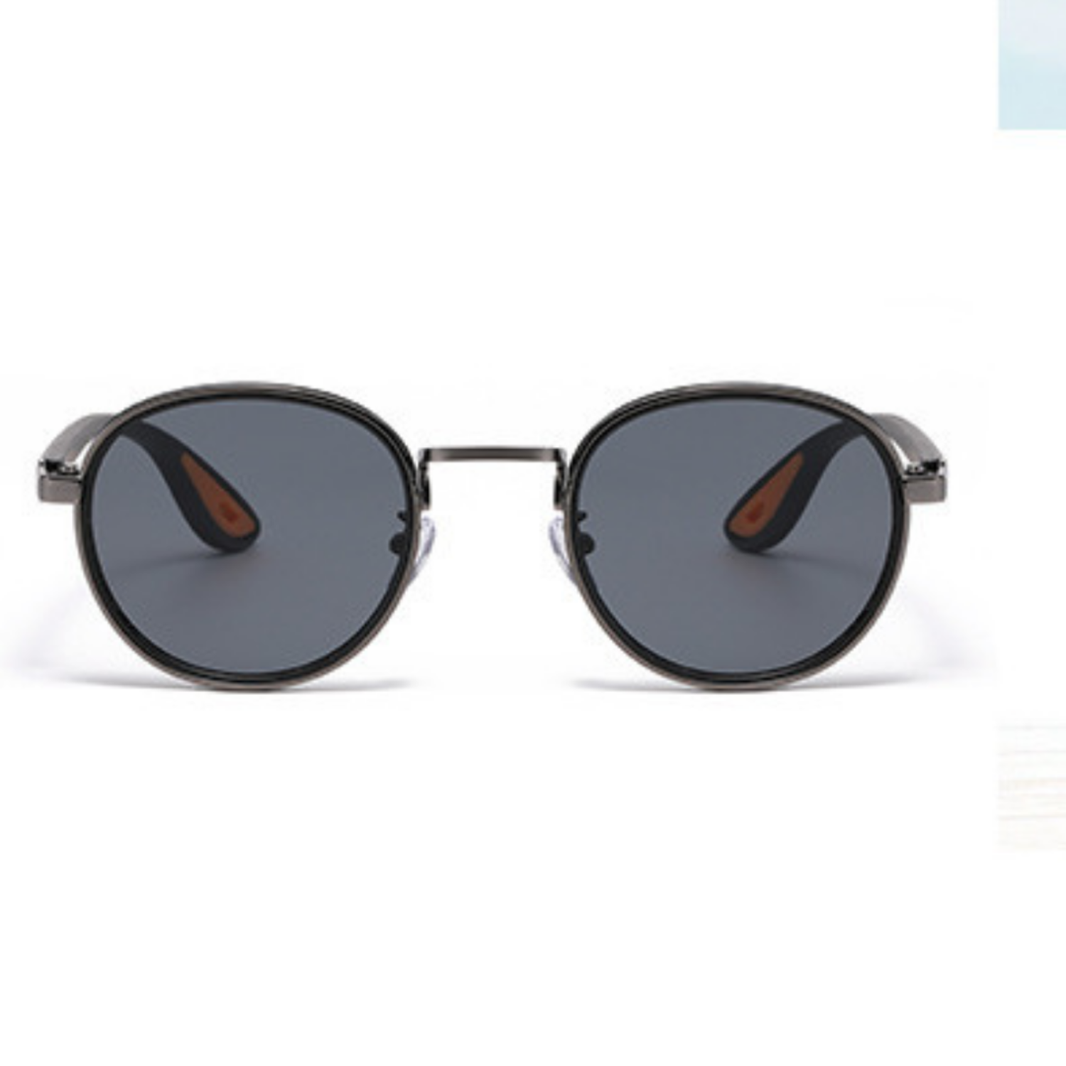 Matte Black Round Sporty Sunglasses JLTG0280