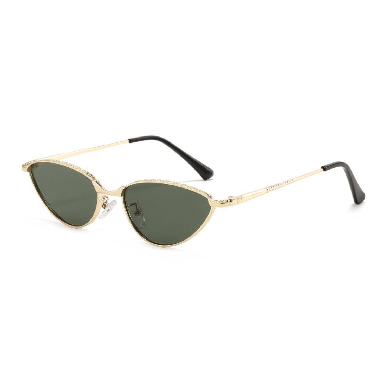 Gold Cat-Eye Green Lens Sunglasses JLTG0283