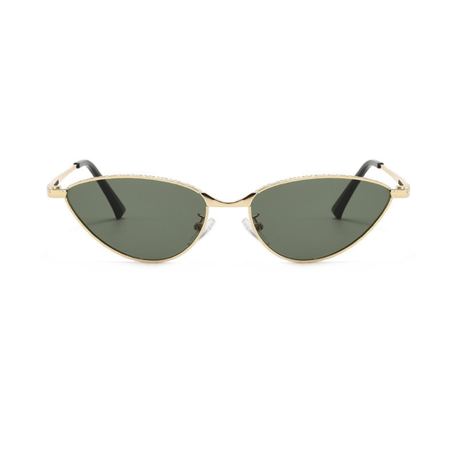 Gold Cat-Eye Green Lens Sunglasses JLTG0283