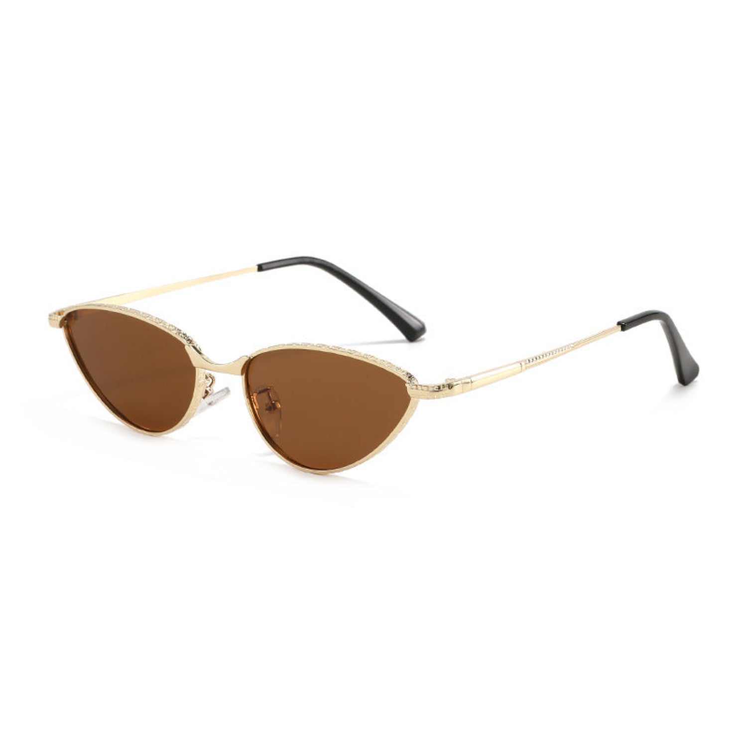Gold Cat-Eye Brown Lens Sunglasses JLTG0286