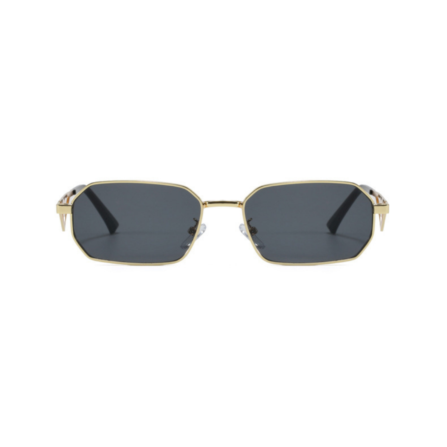 Gold Hexagon Frame Black Sunglasses JLTG0291