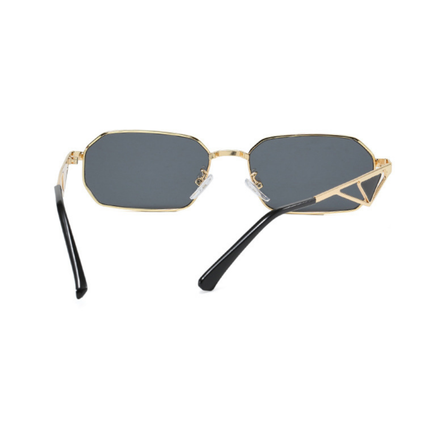 Gold Hexagon Frame Black Sunglasses JLTG0291