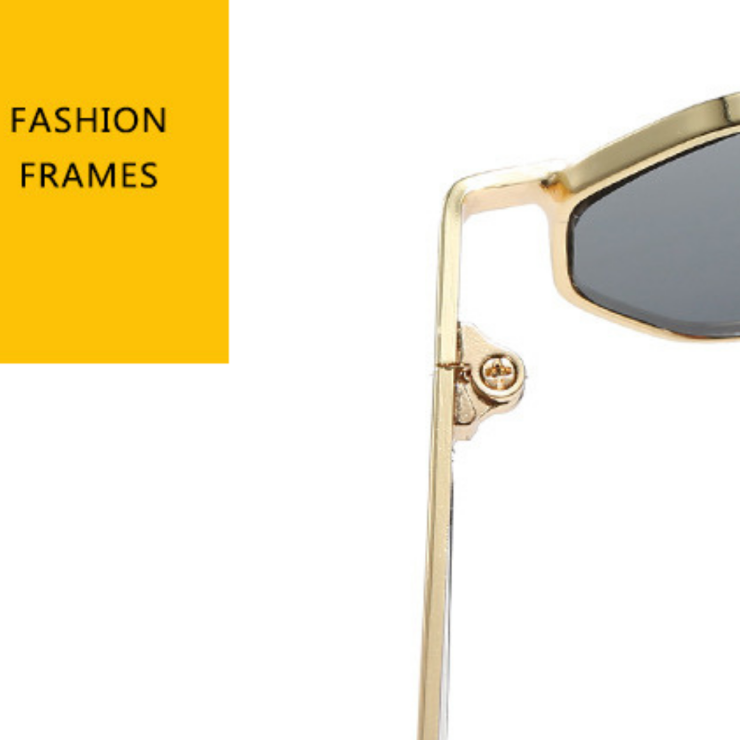 Gold Hexagon Frame Black Sunglasses JLTG0291