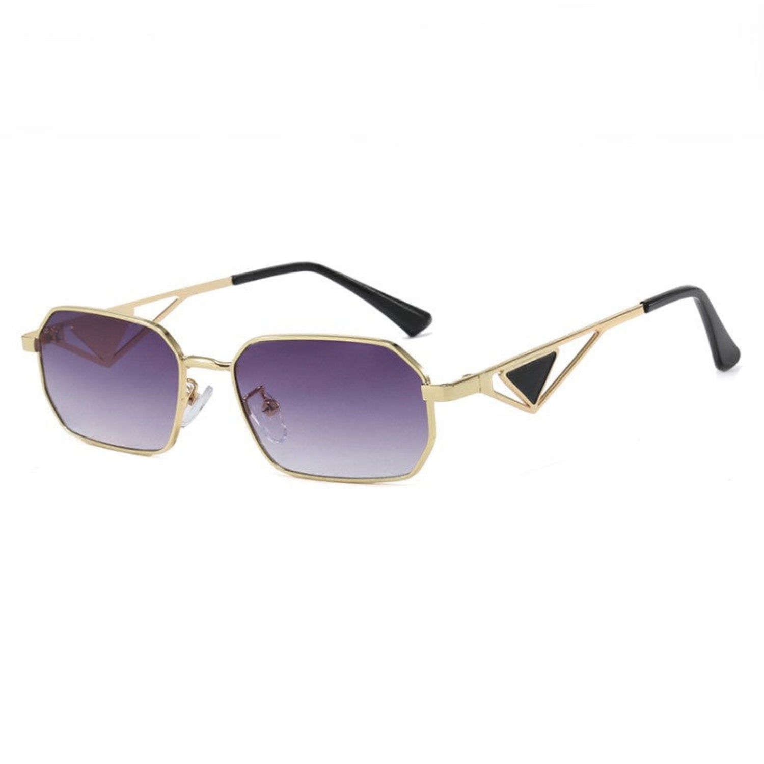 Gold Hexagon Frame Gray Sunglasses JLTG0292
