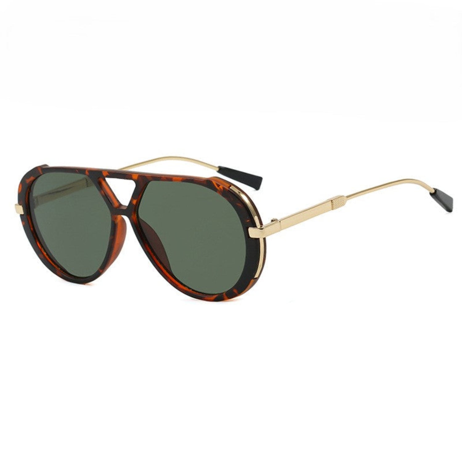 Green Aviator Tortoise Gold Temple Sunglasses JLTG0299