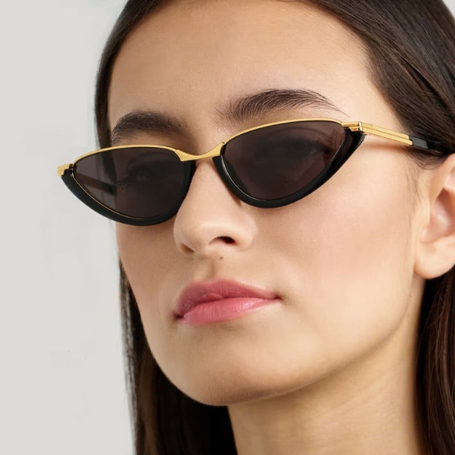 Gold Black Cat-Eye Tinted Sunglasses JLTG0300