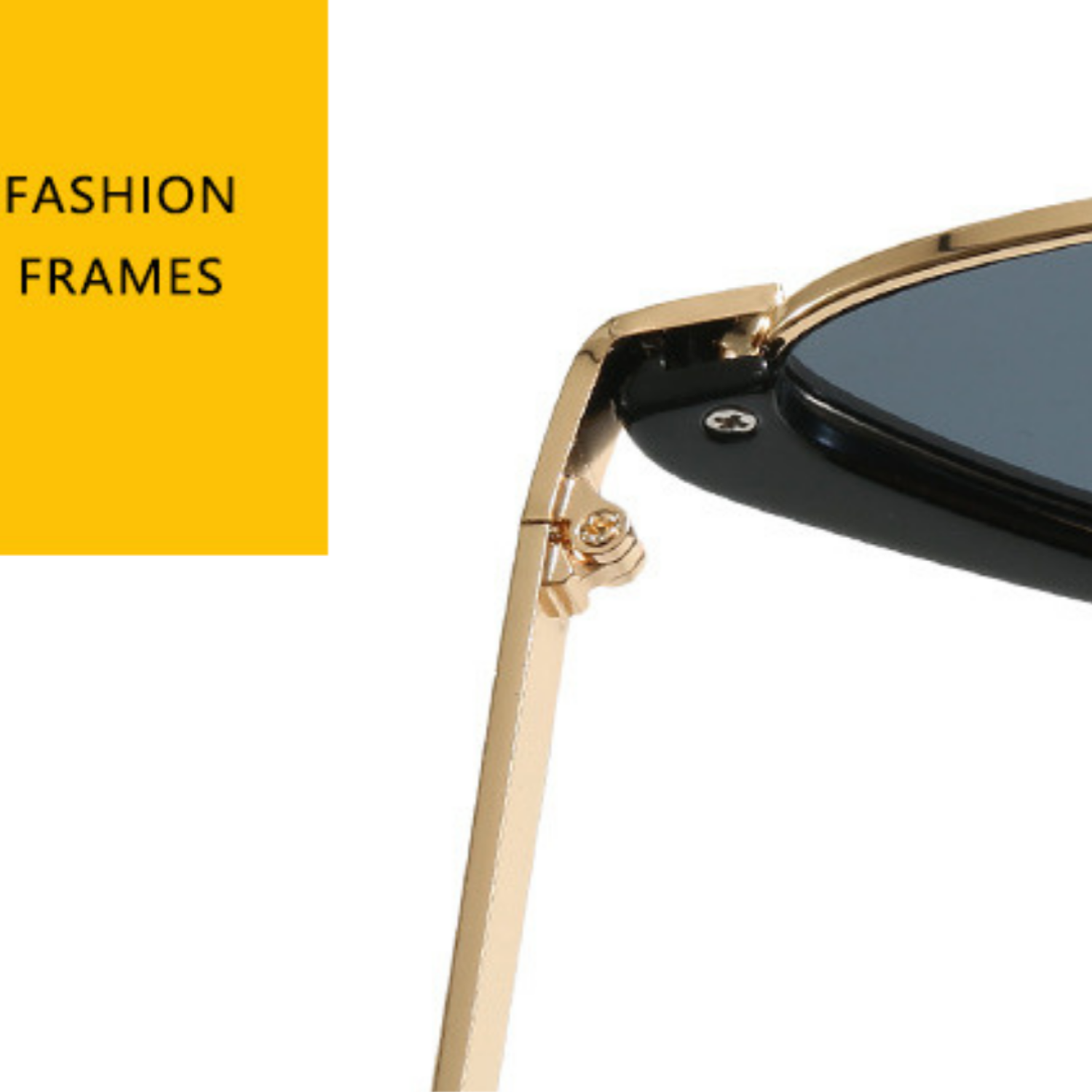 Gold Black Cat-Eye Tinted Sunglasses JLTG0300
