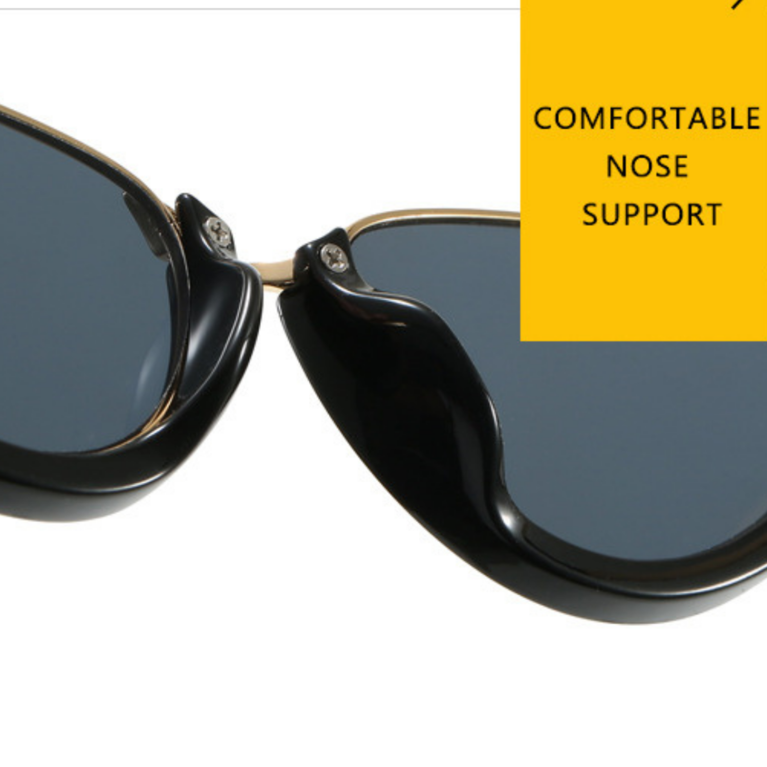 Gold Black Cat-Eye Tinted Sunglasses JLTG0300