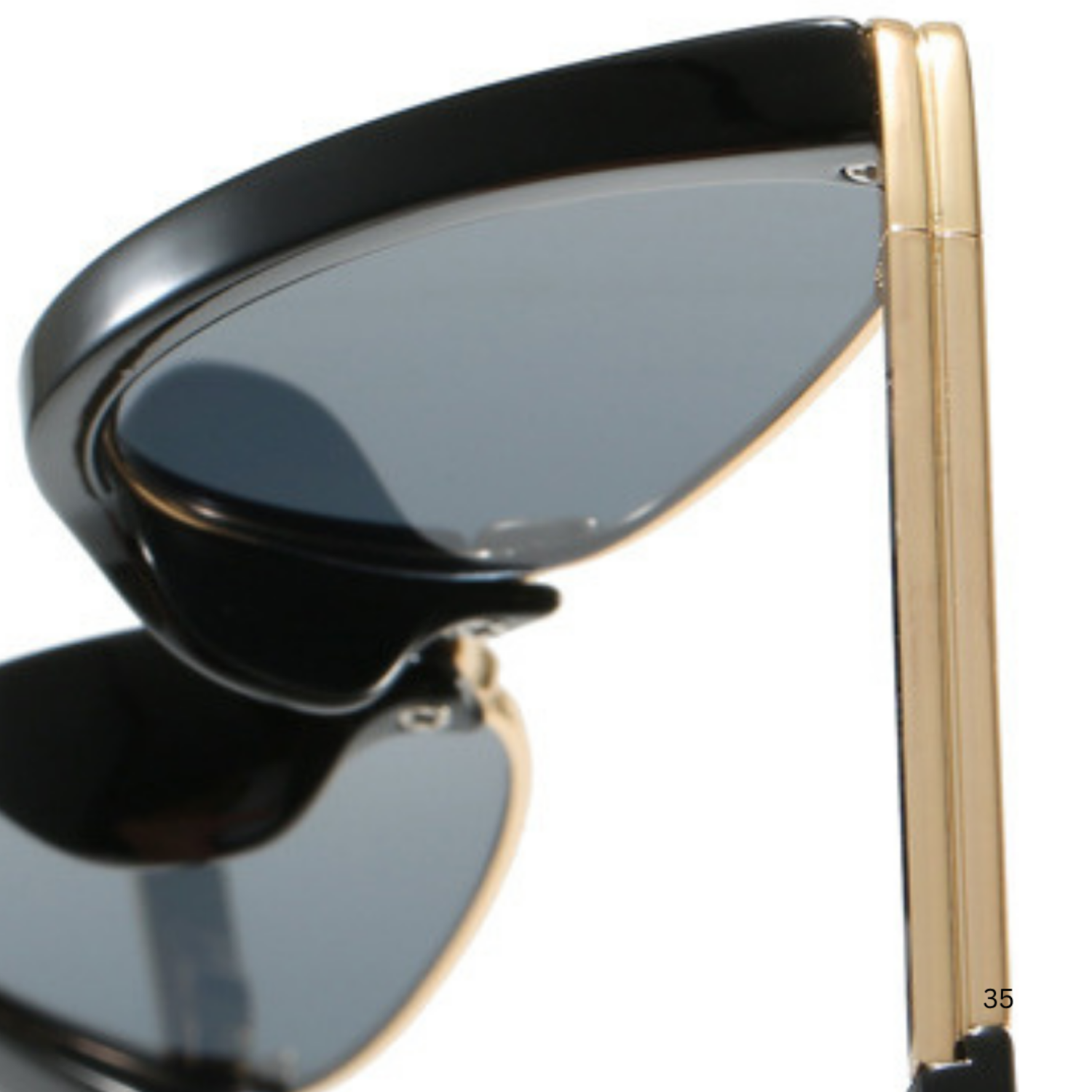 Gold Black Cat-Eye Tinted Sunglasses JLTG0300