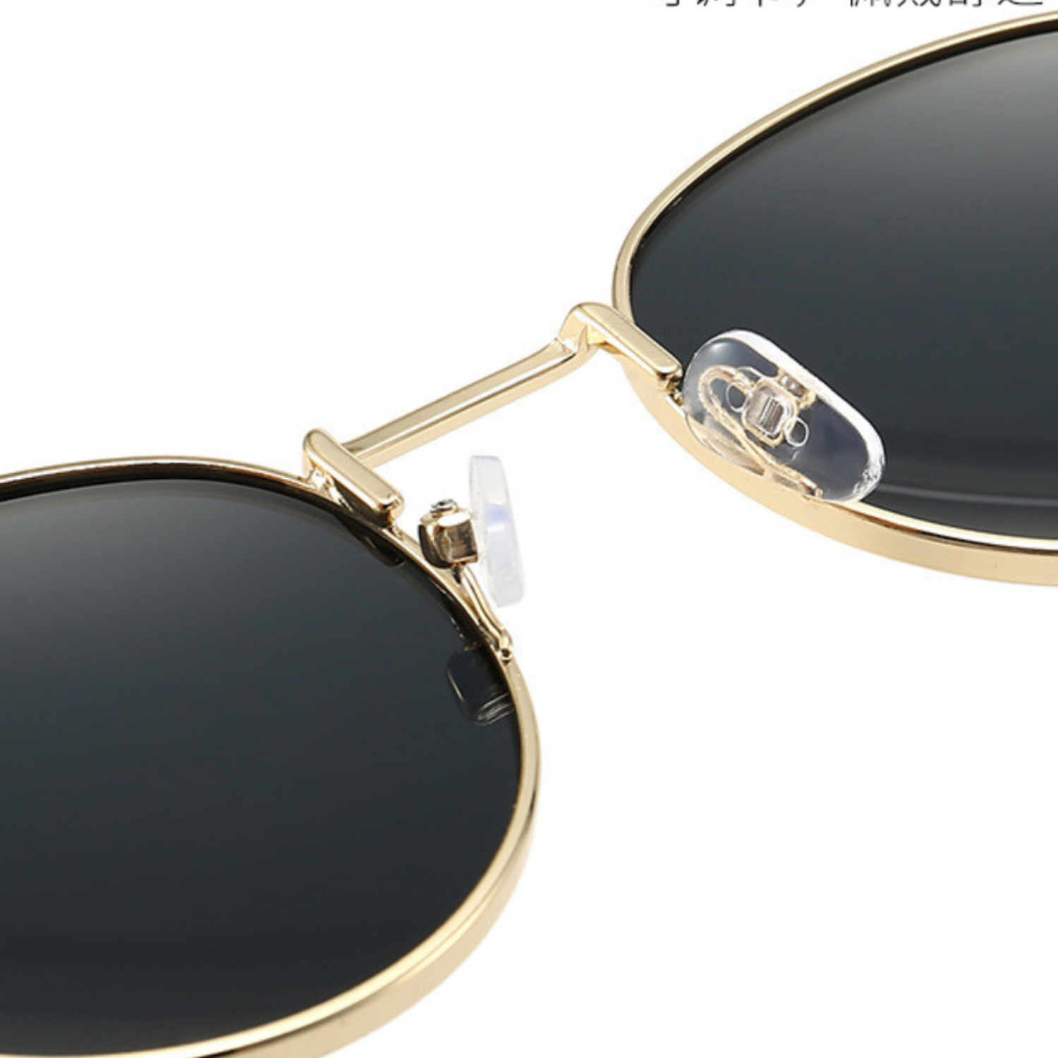 Gold Round Frame Black Sunglasses JLTG0309