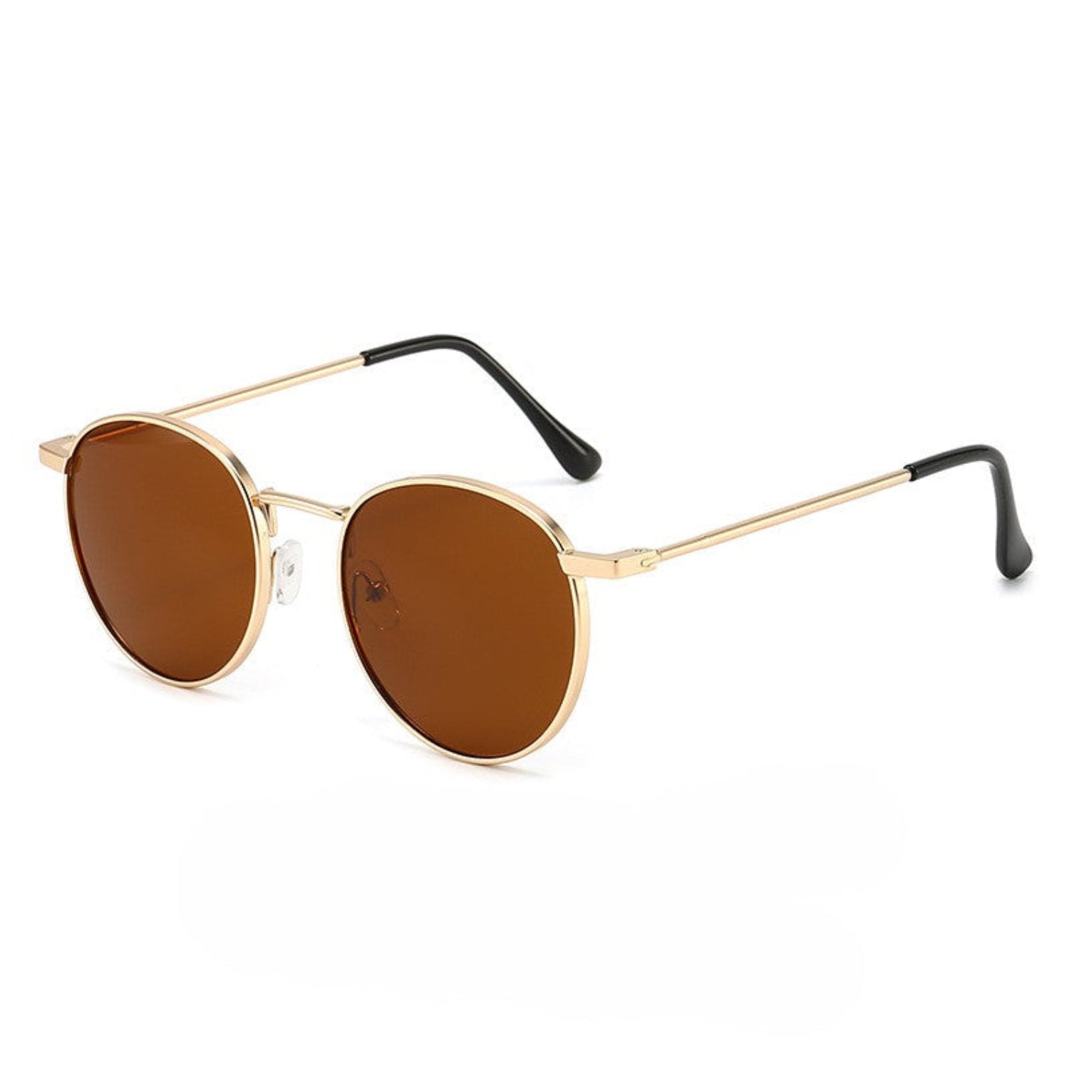 Gold Round Frame Brown Sunglasses JLTG0310