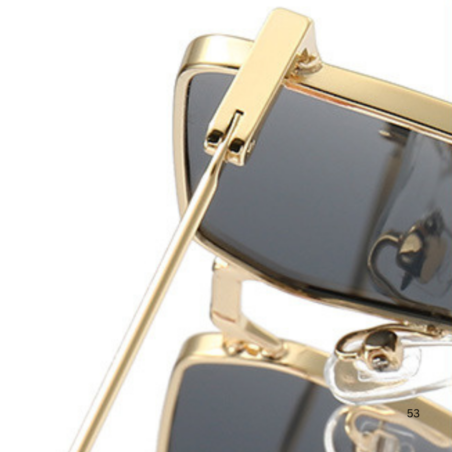 Gold Square Metal Black Sunglasses JLTG0312