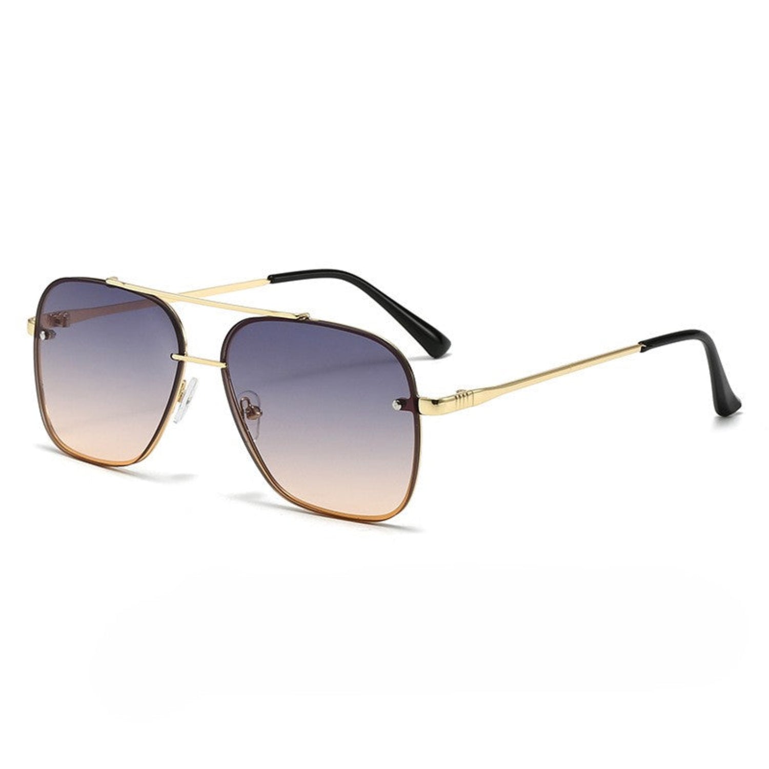 Gold Rimless Purple Gradient Sunglasses JLTG0314