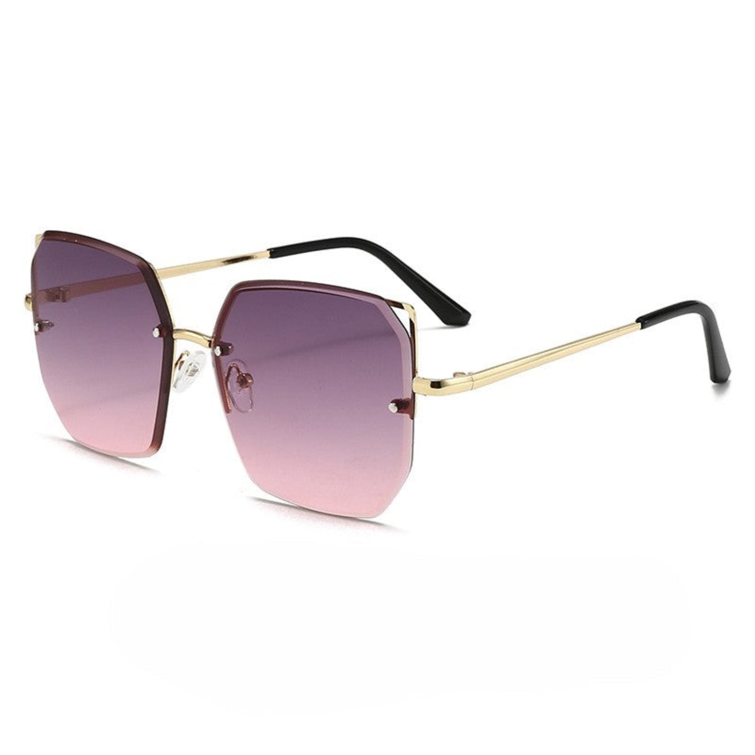 Rimless Gold Purple Gradient Sunglasses JLTG0319