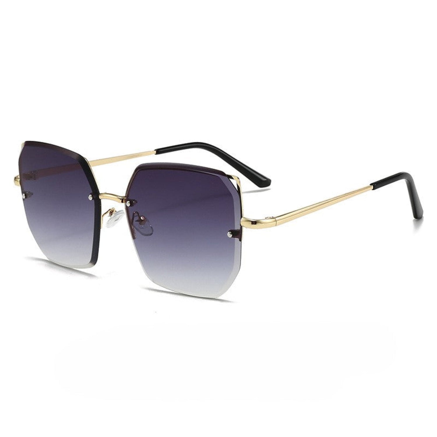 Rimless Gold Gray Gradient Sunglasses JLTG0322