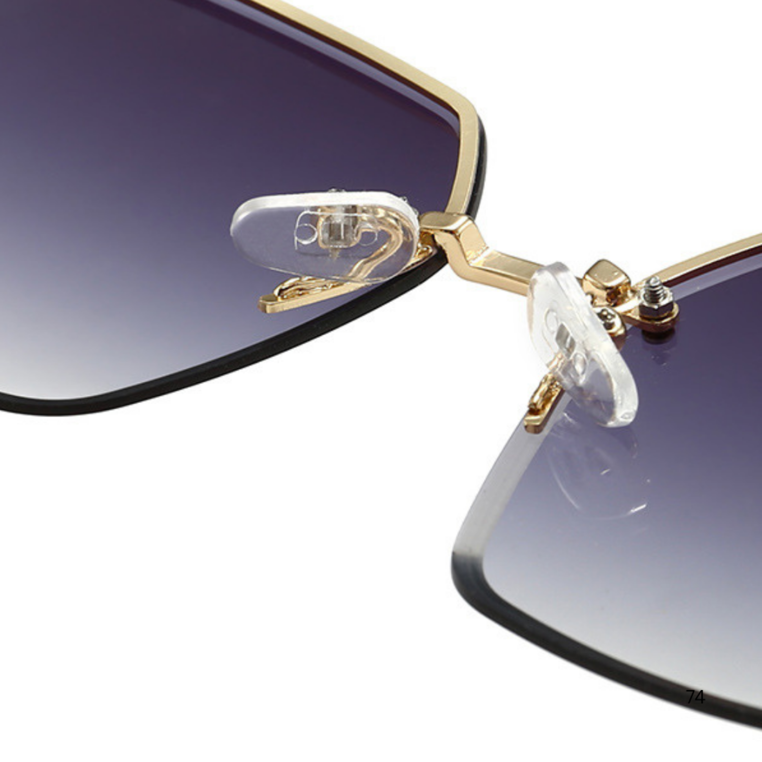 Rimless Gold Gray Gradient Sunglasses JLTG0322
