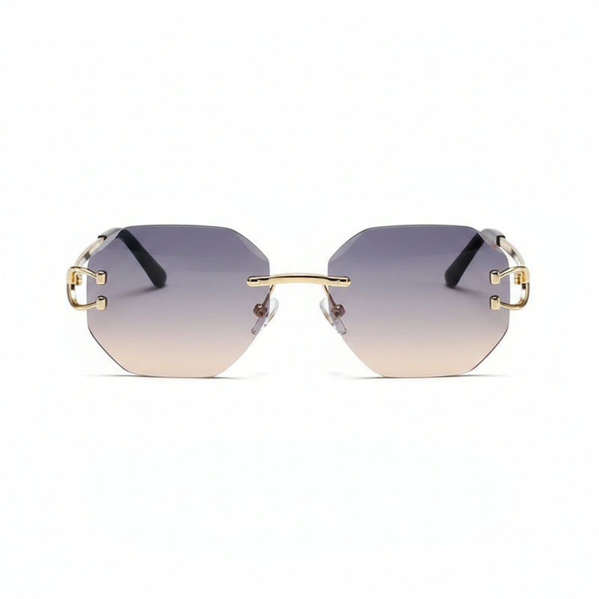 Gold Rimless Gray Gradient Sunglasses JLTG0326