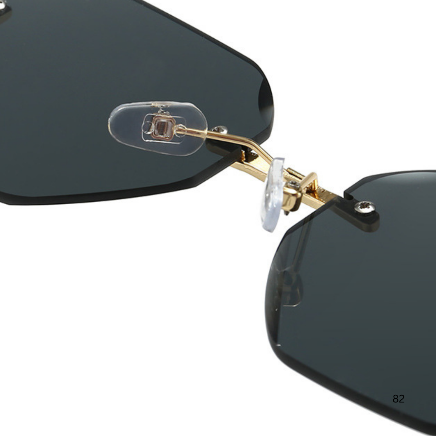 Gold Rimless Black Sunglasses JLTG0327