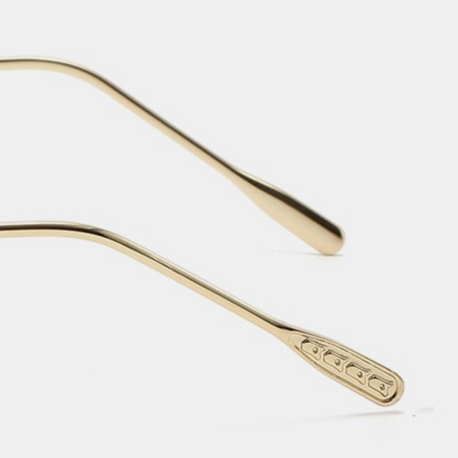Gold Rimless Square Black Sunglasses JLTG0334