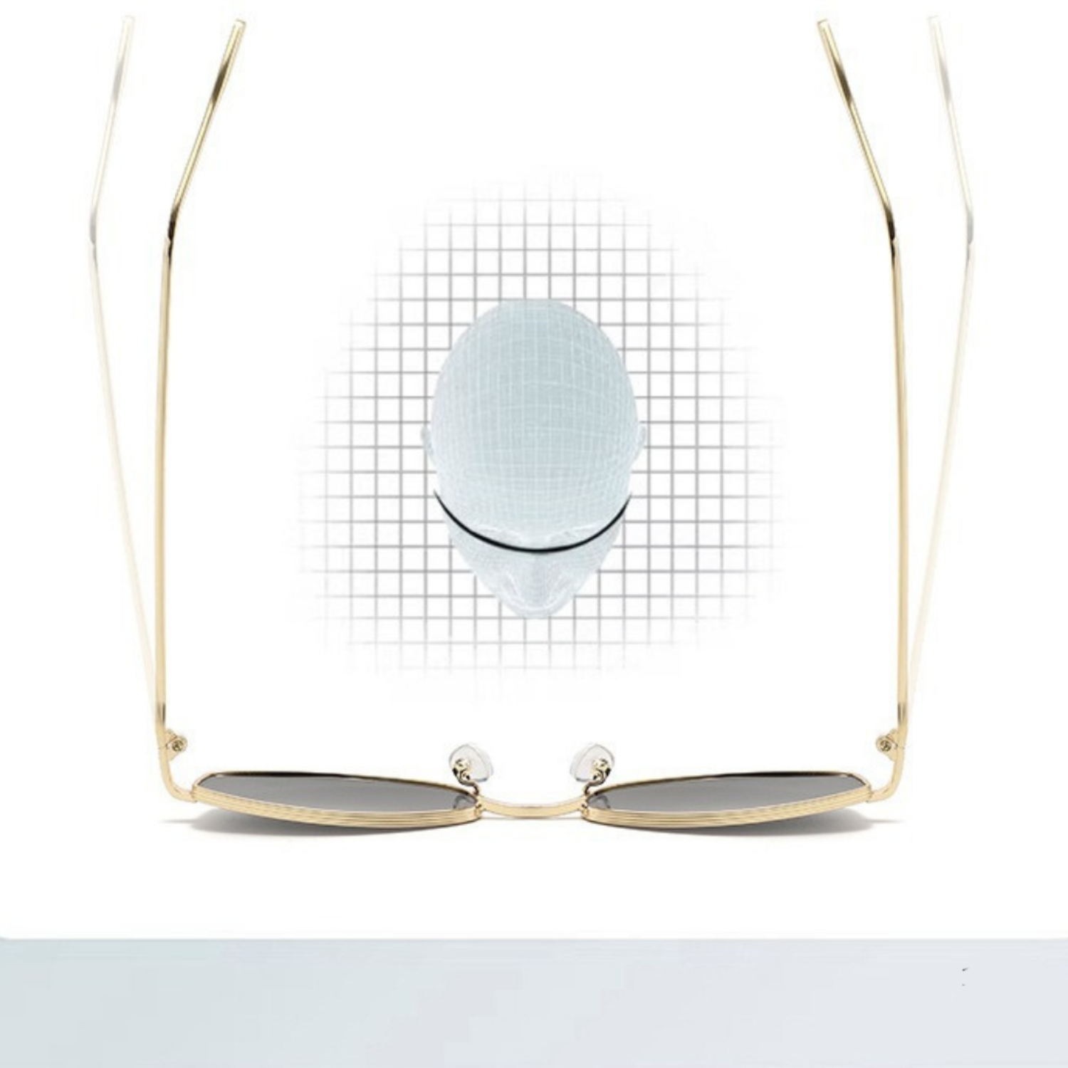 Gold Rimless Square Black Sunglasses JLTG0334