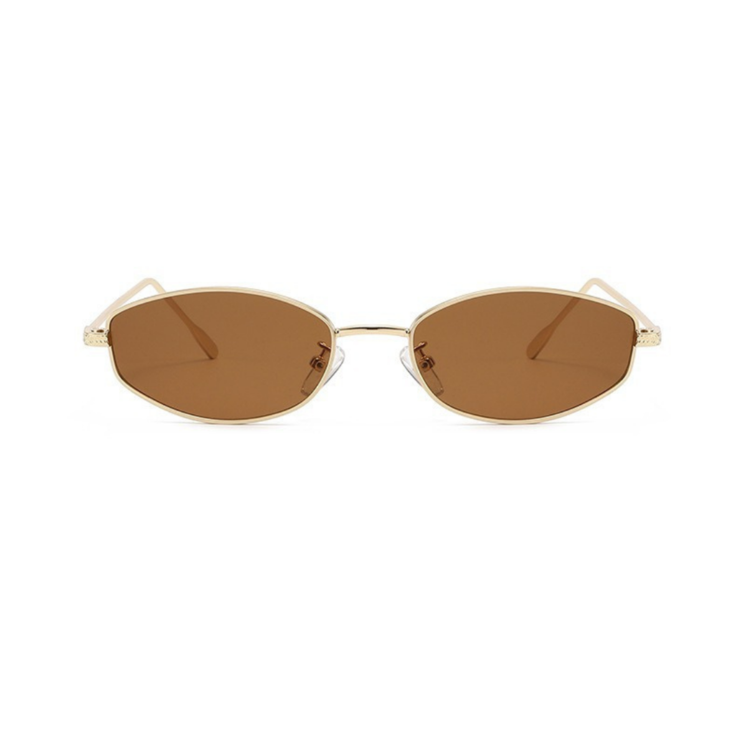 Gold Rimless Square Brown Sunglasses JLTG0335