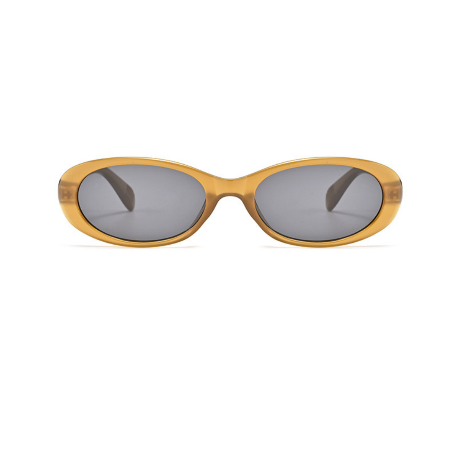 Sleek Brown Oval Retro Sunglasses JLTG0338