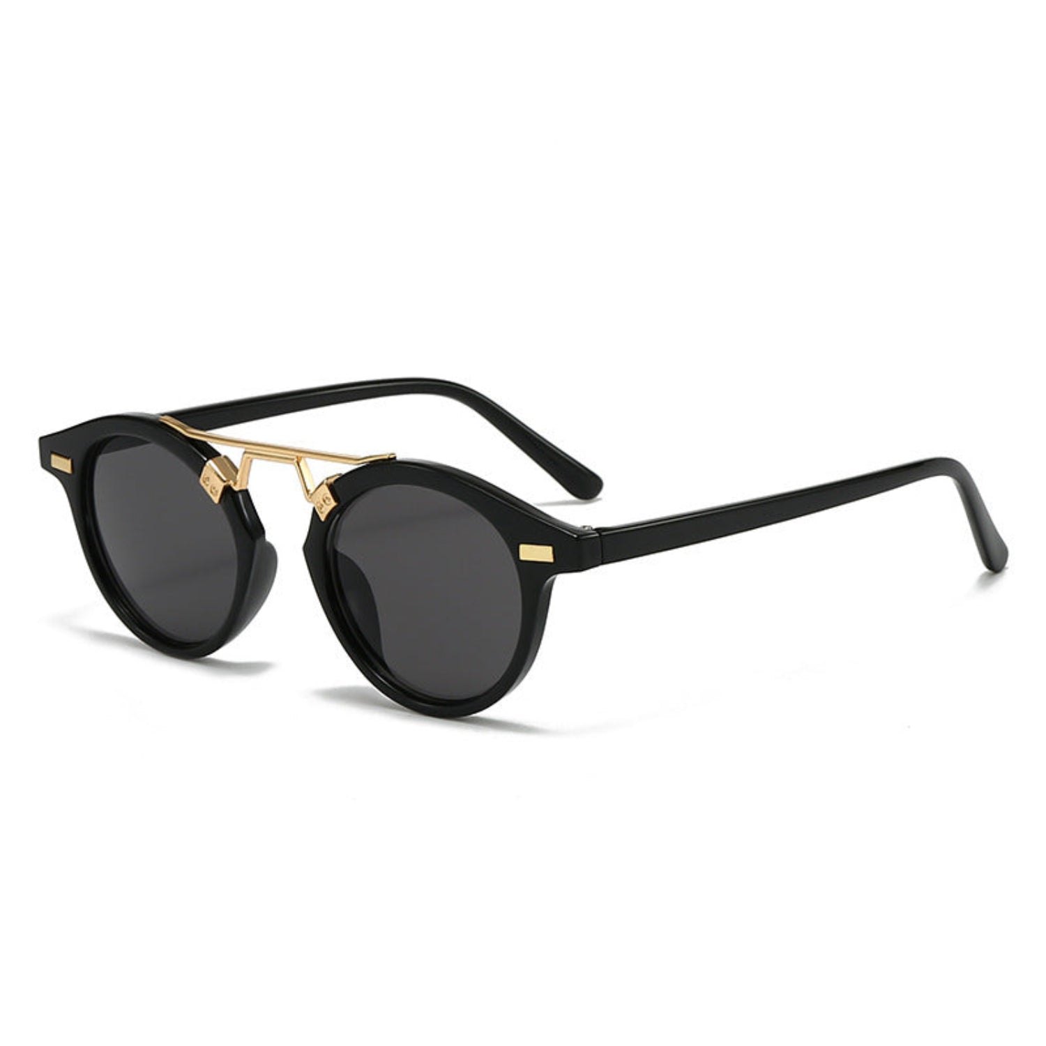 Black Round Gold Bridge Sunglasses JLTG0346