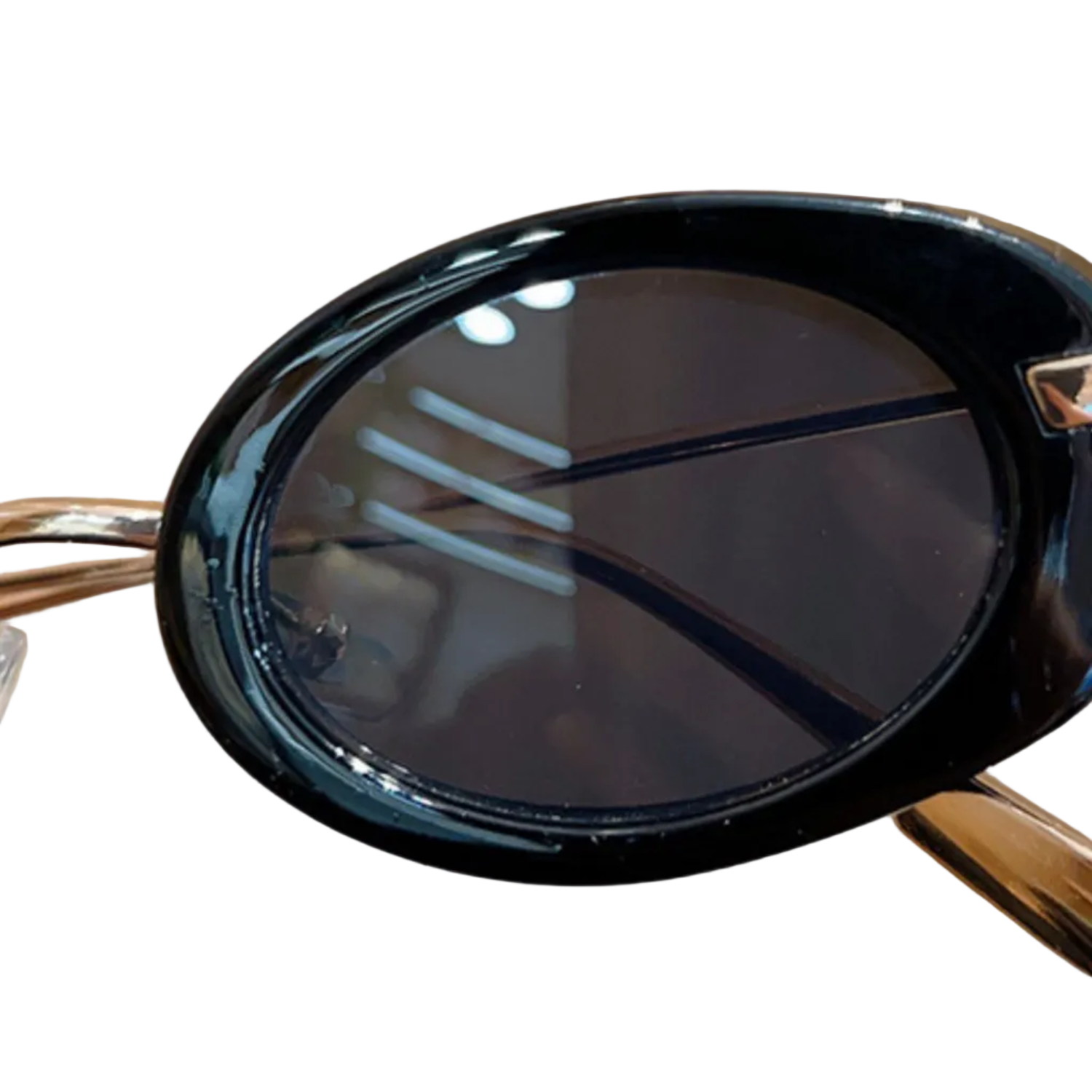 Gold Bridge Black Oval Sunglasses JLTG0347