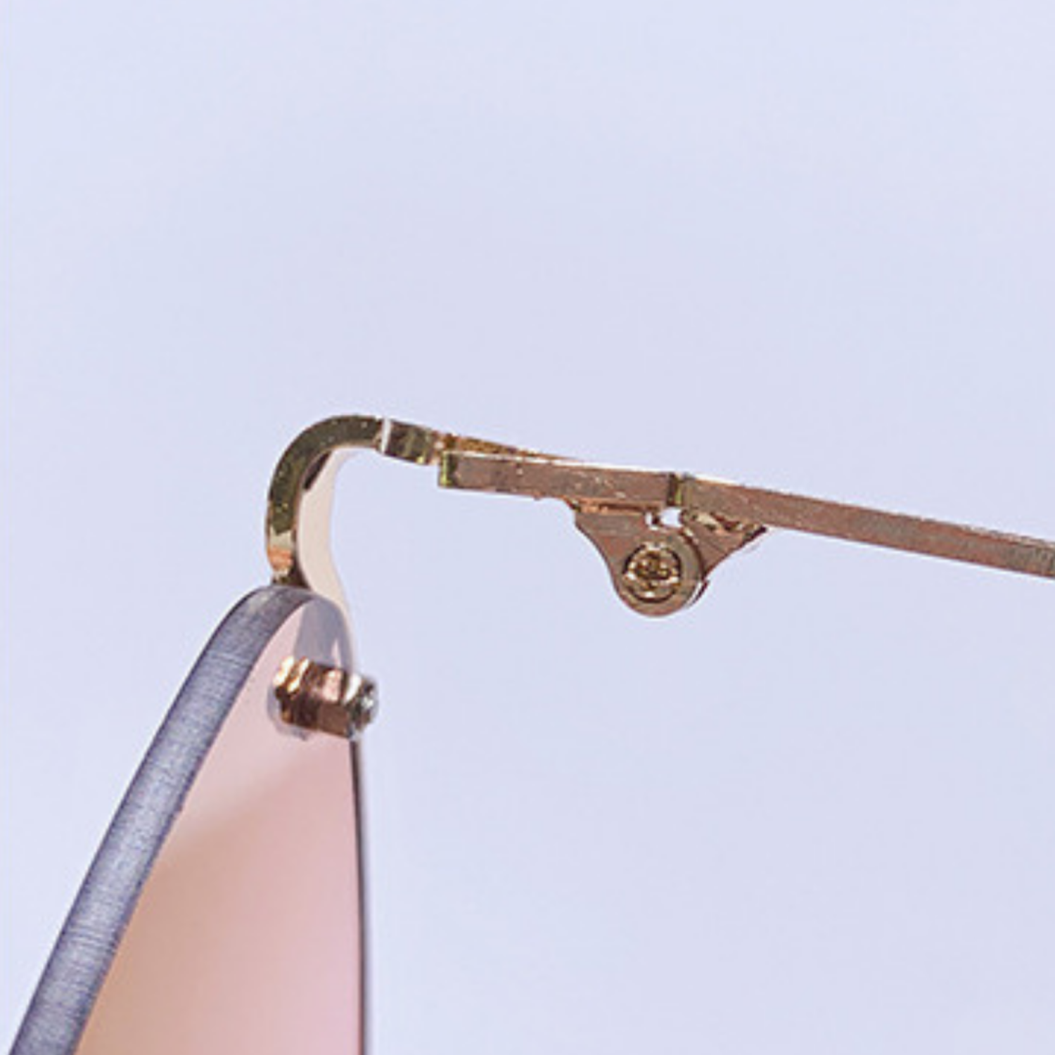 Gold Half-Rim Pink Gradient Sunglasses JLTG0353