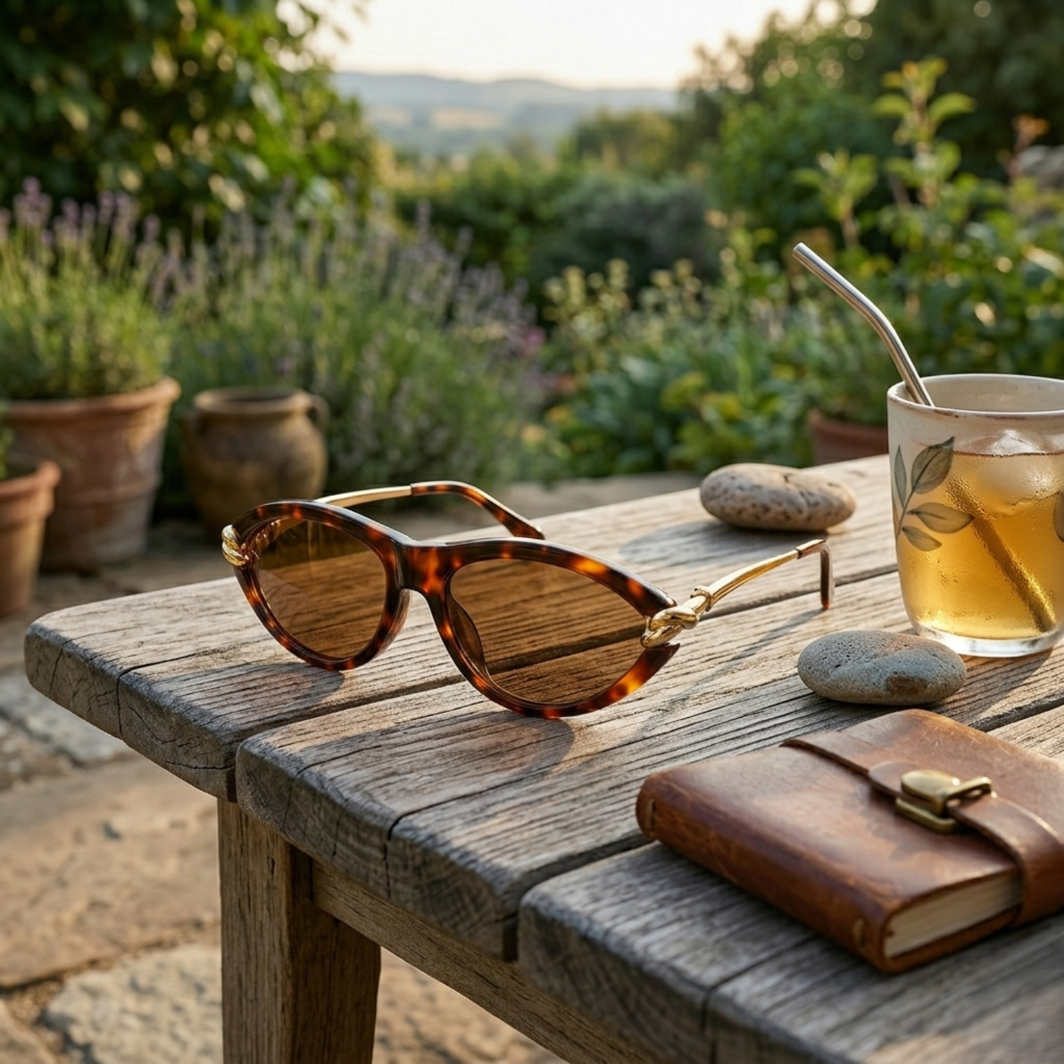 Tortoise Shell Gold Cat-Eye Sunglasses JLTG0361