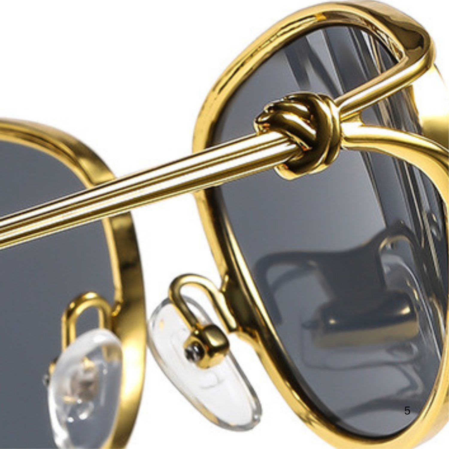 Gold Cat-Eye Gray Lens Sunglasses JLTG0376